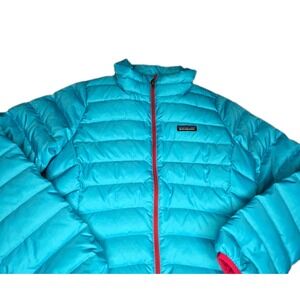 Patagonia Girls Puffer Jacket XL (14) Blue And Pink